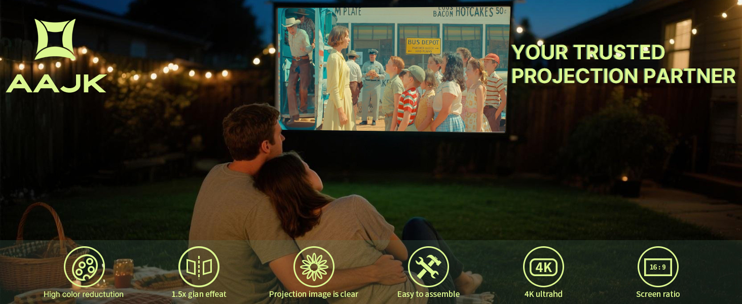 Amazon.com: AAJK 150in Outdoor Projector Screen with Stand